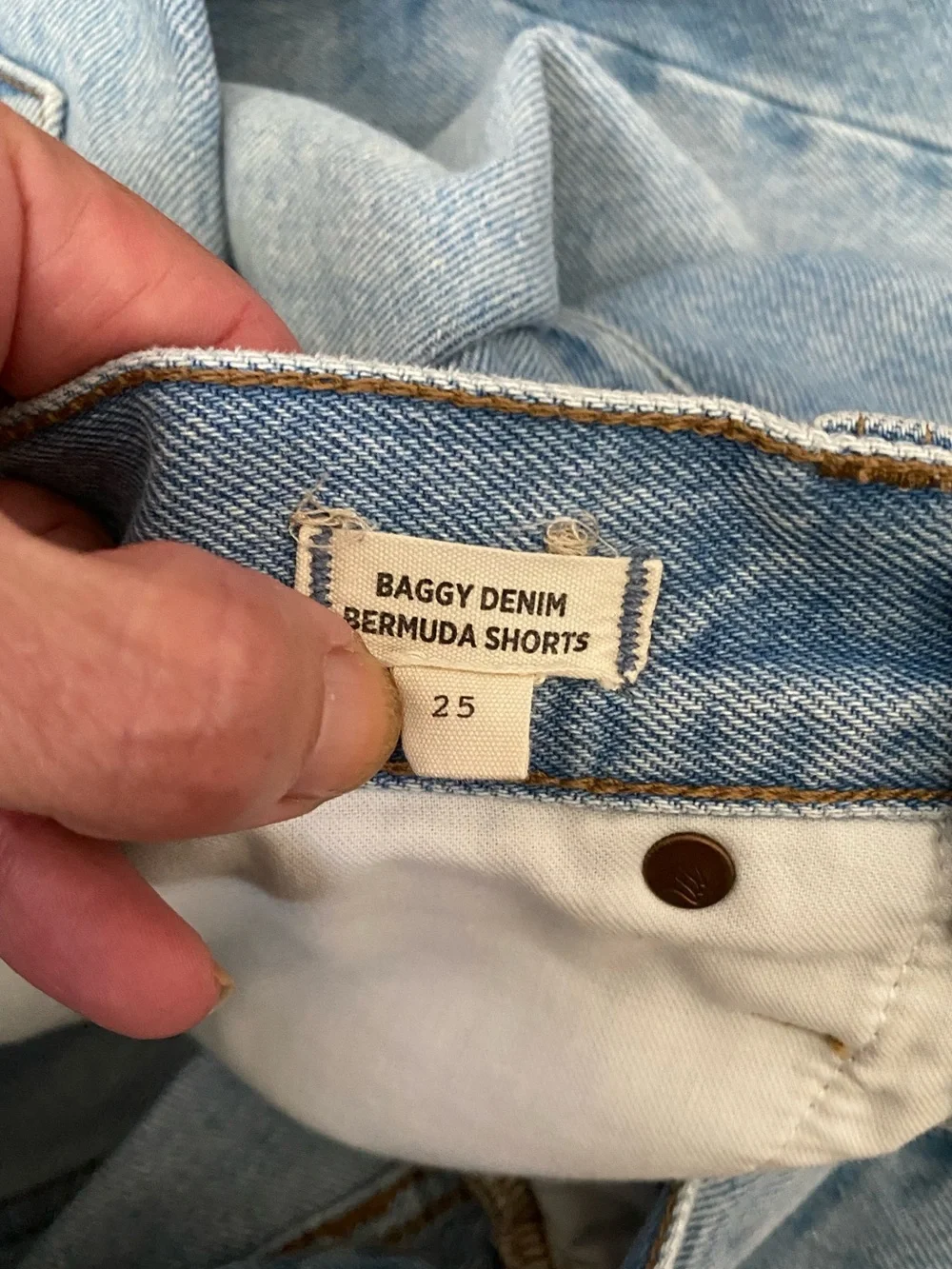 Madewell long baggy denim shorts!